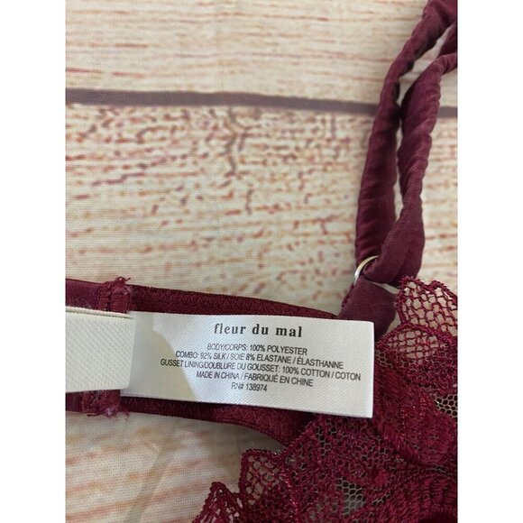 Fleur Du Mal Women's Rose Embroidery Luxury Body Suit - A1 - Picture 12 of 16